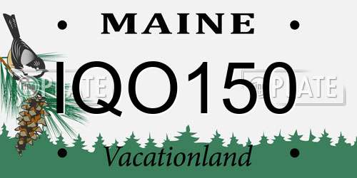 IQO150 Maine License Plate