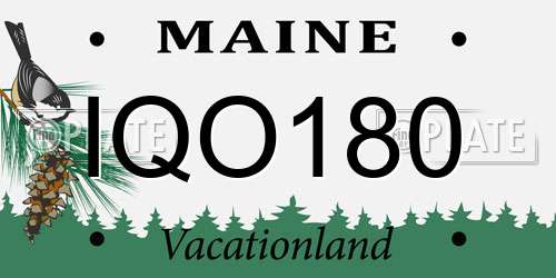 IQO180 Maine License Plate