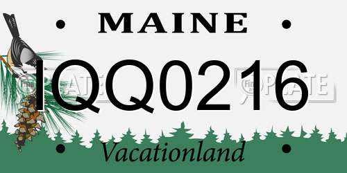 IQQ0216 Maine License Plate