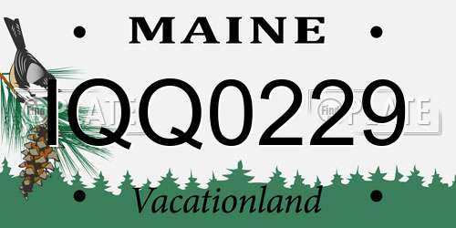 IQQ0229 Maine License Plate