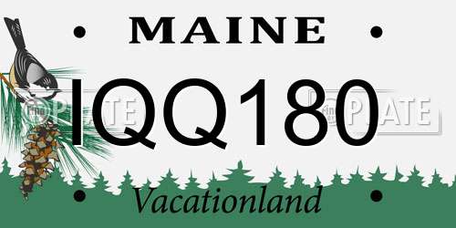 IQQ180 Maine License Plate