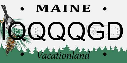 IQQQQGD Maine License Plate