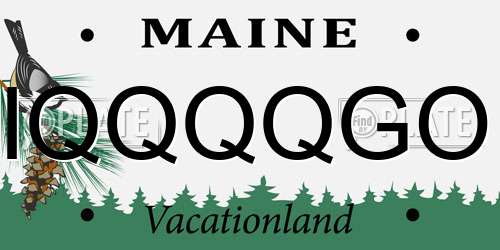 IQQQQGO Maine License Plate