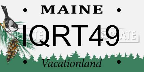 IQRT49 Maine License Plate