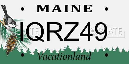IQRZ49 Maine License Plate