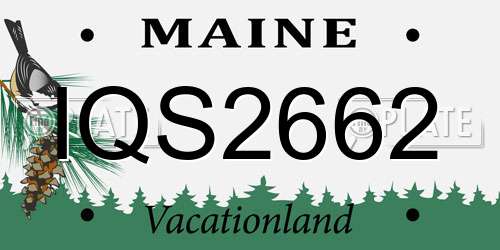 IQS2662 Maine License Plate
