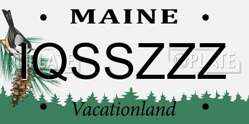 IQSSZZZ Maine License Plate