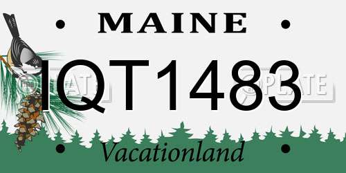 IQT1483 Maine License Plate
