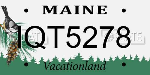 IQT5278 Maine License Plate