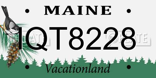 IQT8228 Maine License Plate