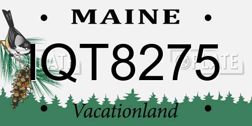 IQT8275 Maine License Plate