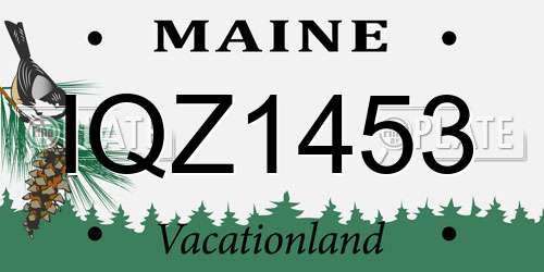 IQZ1453 Maine License Plate