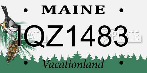 IQZ1483 Maine License Plate