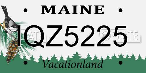 IQZ5225 Maine License Plate