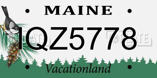 IQZ5778 Maine License Plate