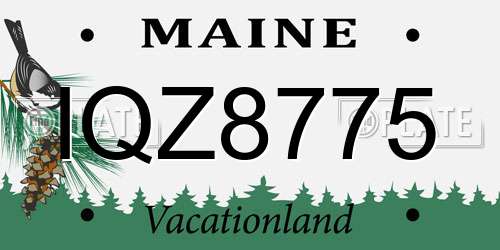 IQZ8775 Maine License Plate