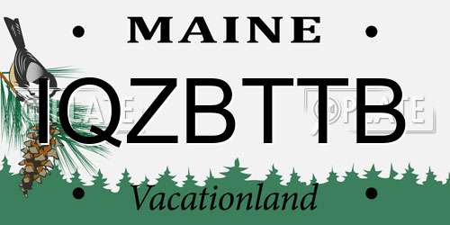 IQZBTTB Maine License Plate