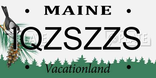 IQZSZZS Maine License Plate