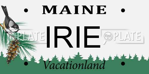 IRIE Maine License Plate