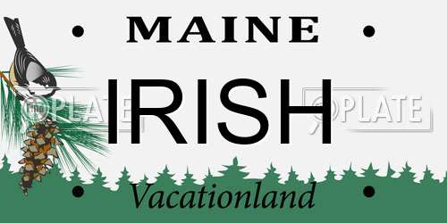 IRISH Maine License Plate