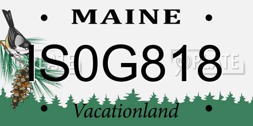 IS0G818 Maine License Plate