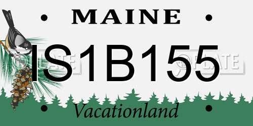 IS1B155 Maine License Plate