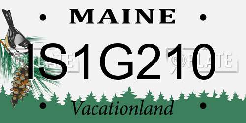 IS1G210 Maine License Plate