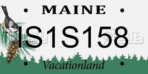 IS1S158 Maine License Plate