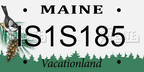 IS1S185 Maine License Plate