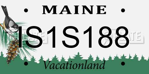 IS1S188 Maine License Plate