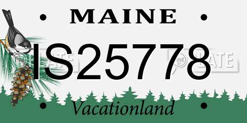 IS25778 Maine License Plate