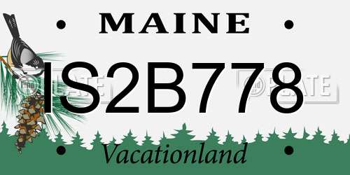 IS2B778 Maine License Plate