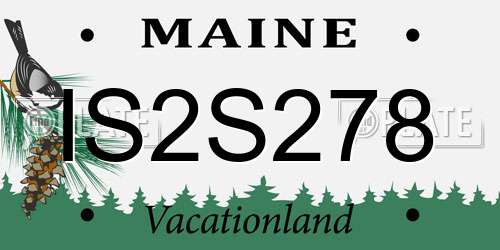 IS2S278 Maine License Plate