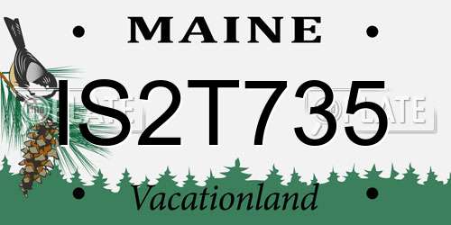 IS2T735 Maine License Plate