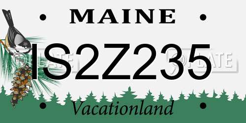 IS2Z235 Maine License Plate