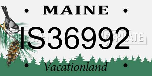 IS36992 Maine License Plate