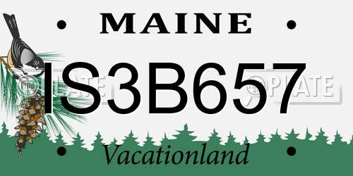 IS3B657 Maine License Plate