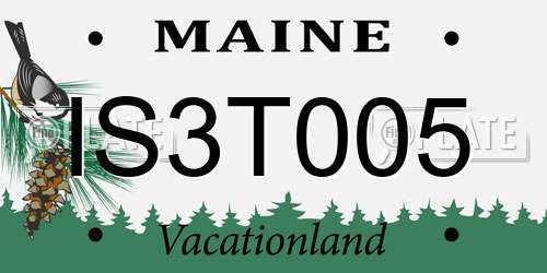 IS3T005 Maine License Plate