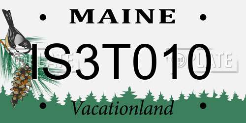 IS3T010 Maine License Plate