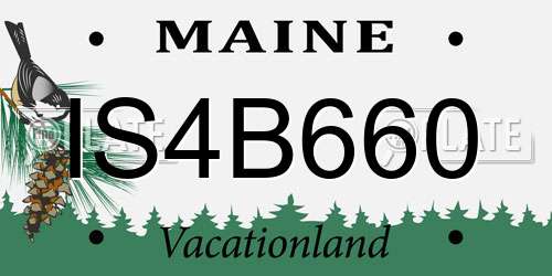 IS4B660 Maine License Plate