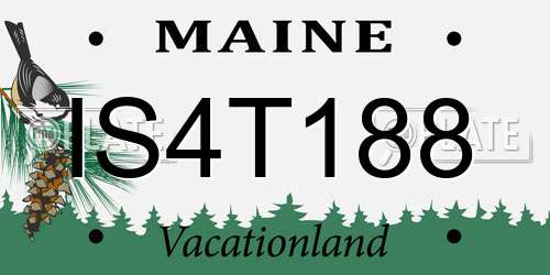 IS4T188 Maine License Plate