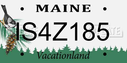 IS4Z185 Maine License Plate