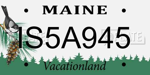 IS5A945 Maine License Plate