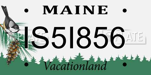 IS5I856 Maine License Plate