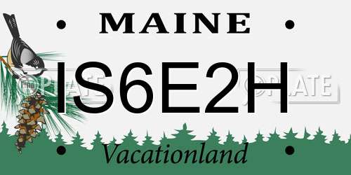 IS6E2H Maine License Plate