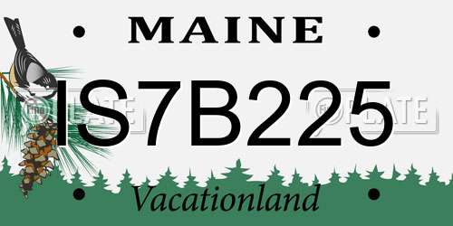 IS7B225 Maine License Plate