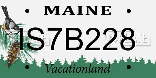 IS7B228 Maine License Plate