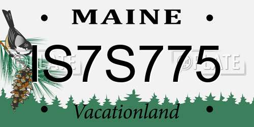 IS7S775 Maine License Plate