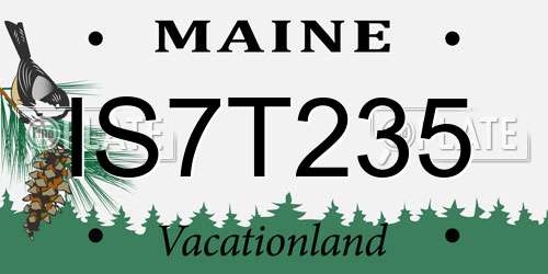 IS7T235 Maine License Plate