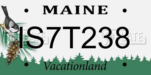 IS7T238 Maine License Plate
